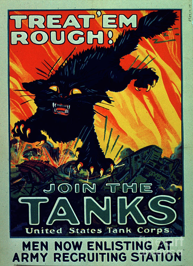 'treat 'em Rough! Join The Tanks', First World War Recruitment Poster ...