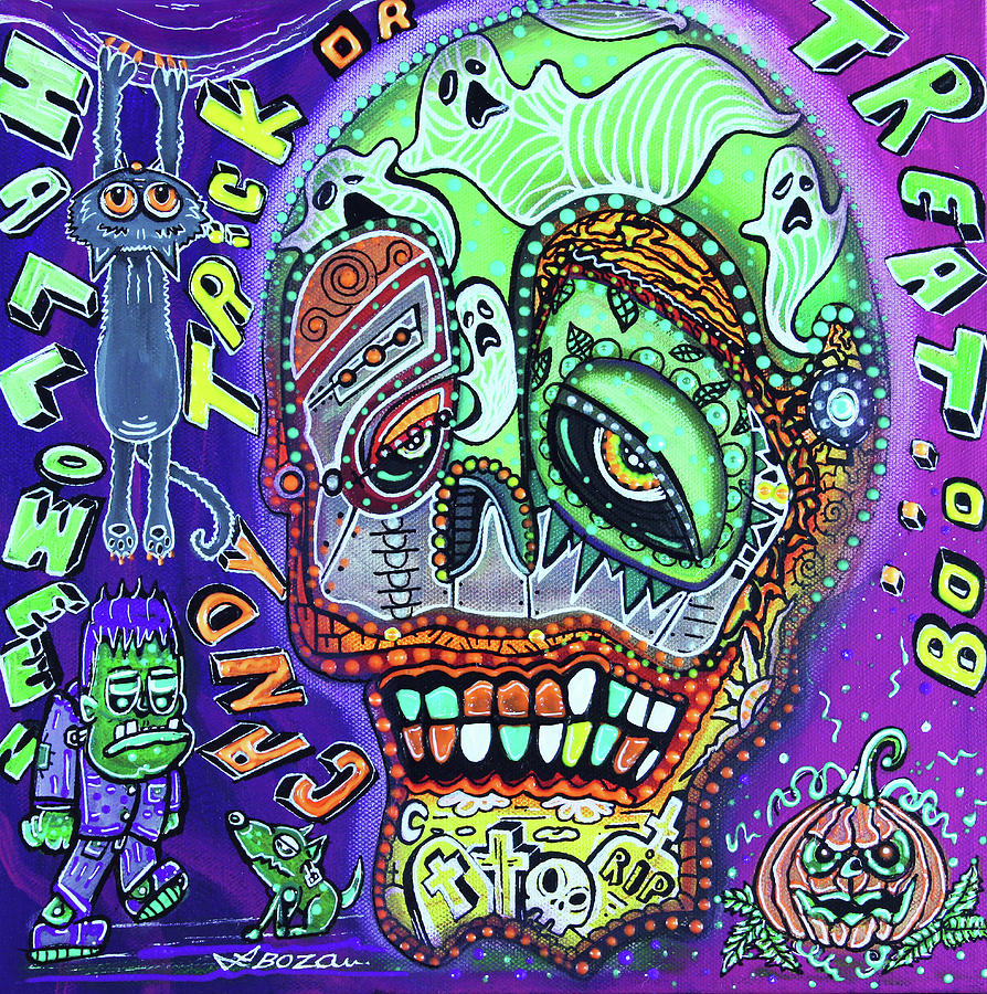 Treat or Trick Painting by Laura Barbosa