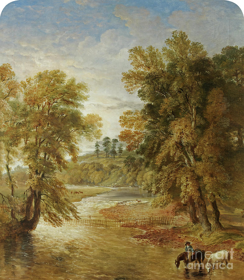 Tredegar Park From The Ebbw Bridge, 1883 Painting by James Flewitt