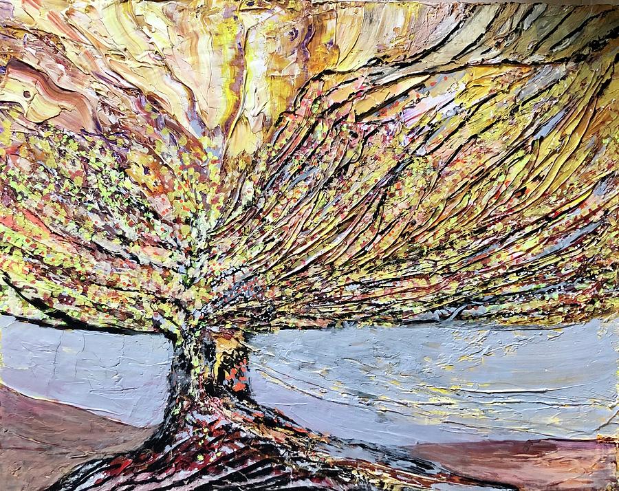 Tree . Big Lou. Painting by Dennis Ellman