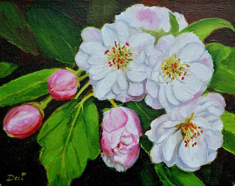 Tree Blossoms in Our Garden Painting by Dai Wynn