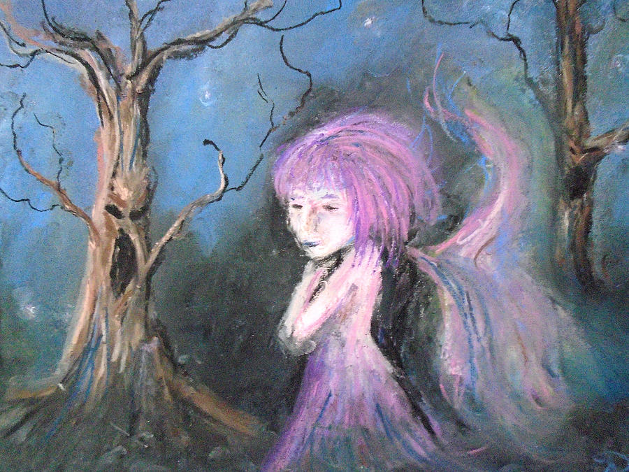 Tree Blues in Fairy Hues  Pastel by Jen Shearer