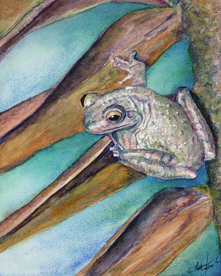 Tree Frog Hanging Out Painting by Susan Jecminek | Fine Art America