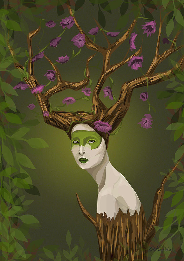 Tree Girl Digital Art by Anna Kashkadamova - Fine Art America