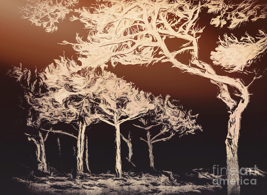 Abstract Digital Art - Tree Habitus by Jean OKeeffe Macro Abundance Art