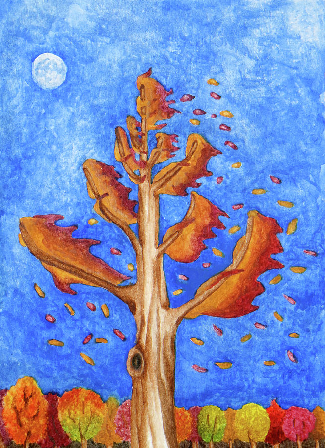 Tree in Autumn Wind I Painting by Robert Morin