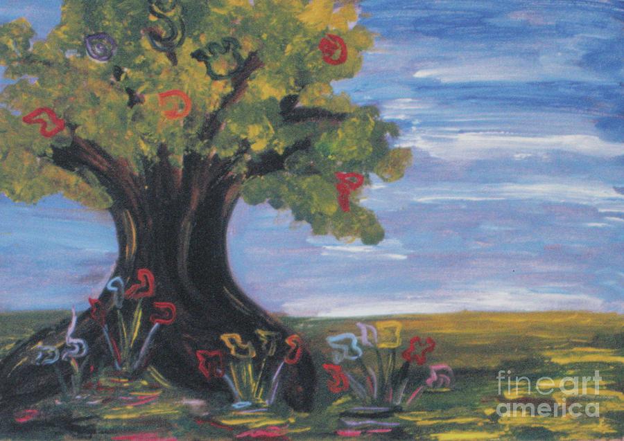 Tree Letters Painting by Hebrewletters SL