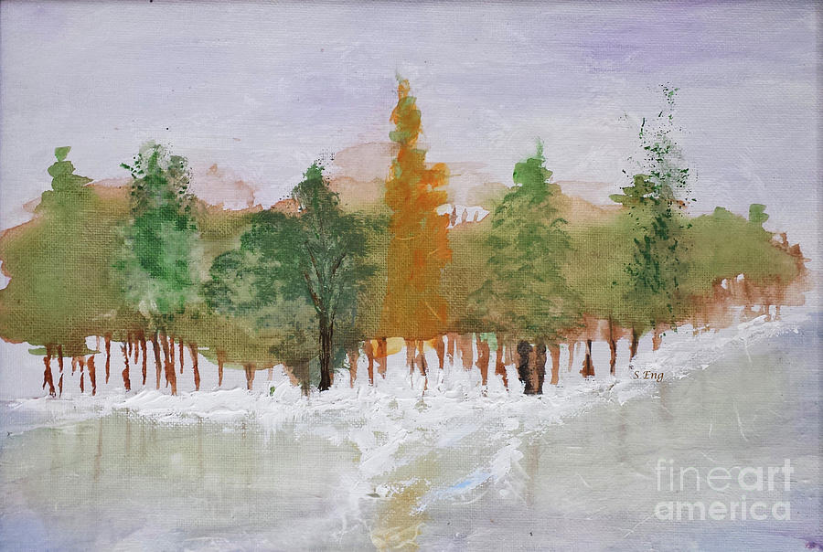 Tree Line Painting by Sharon Williams Eng