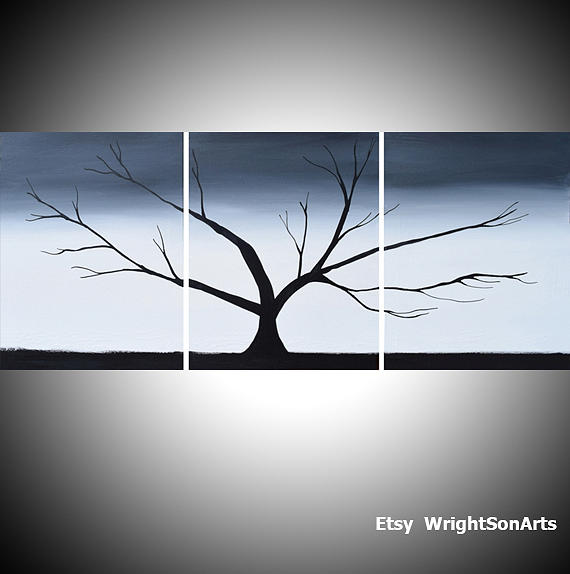 Abstract Painting - Tree Of Life In Gray Style by Stuart Wright