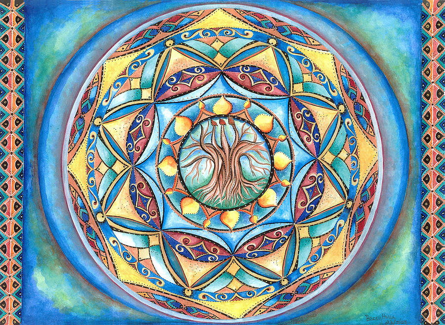 Tree of life mandala Painting by Batya Heller