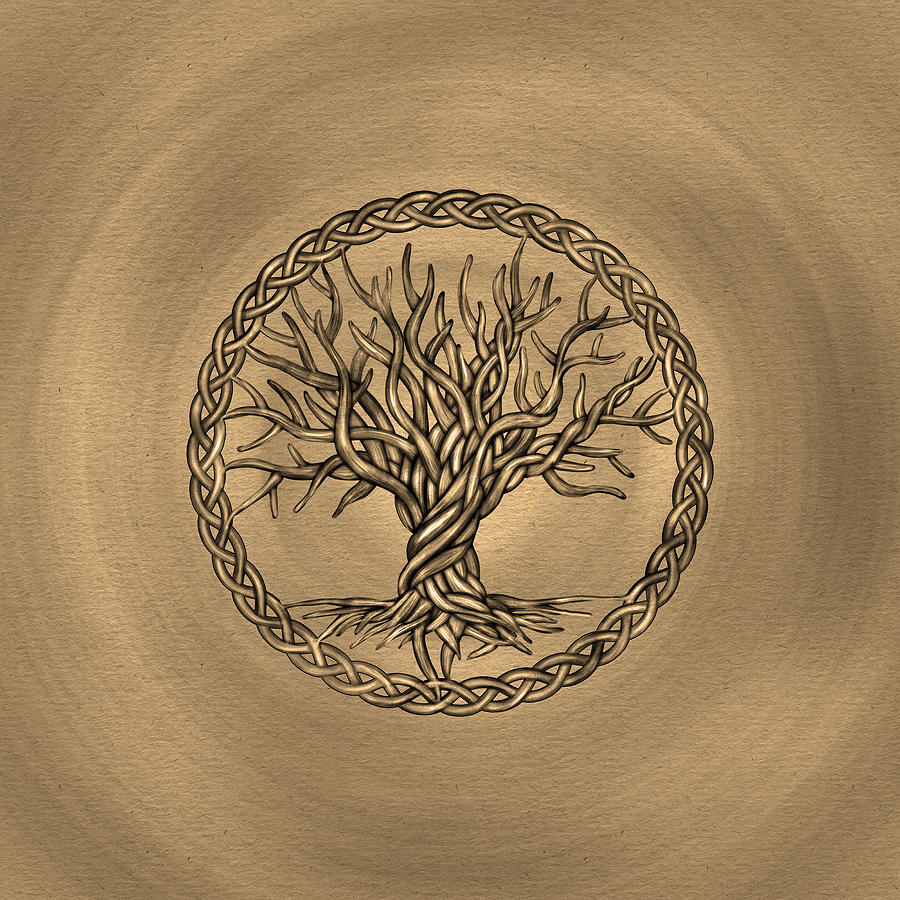 Tree Of Life Yggdrasil Sepia Canvas Digital Art By Lioudmila Perry Fine Art America 0898