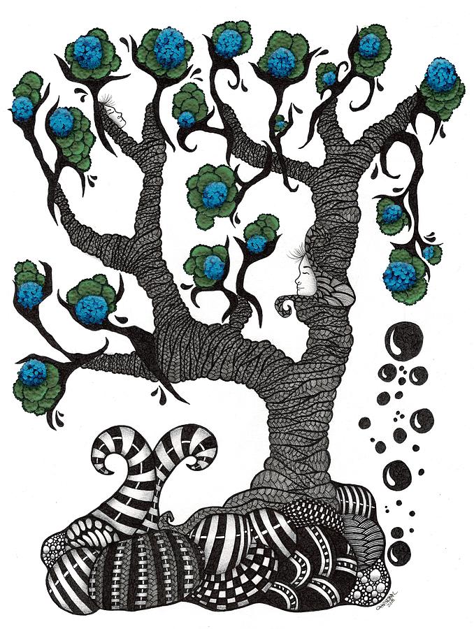 Tree of Many Faces Drawing by Cathy Nestroyl Fine Art America