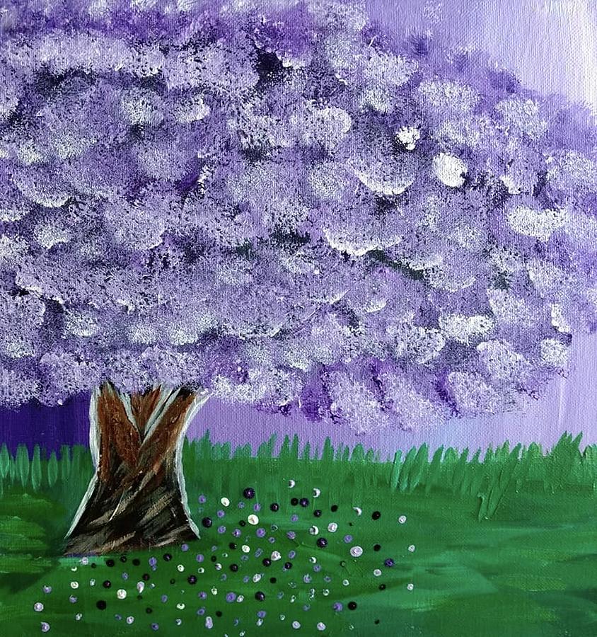 Tree of Purple  Painting by Lori Vizyak