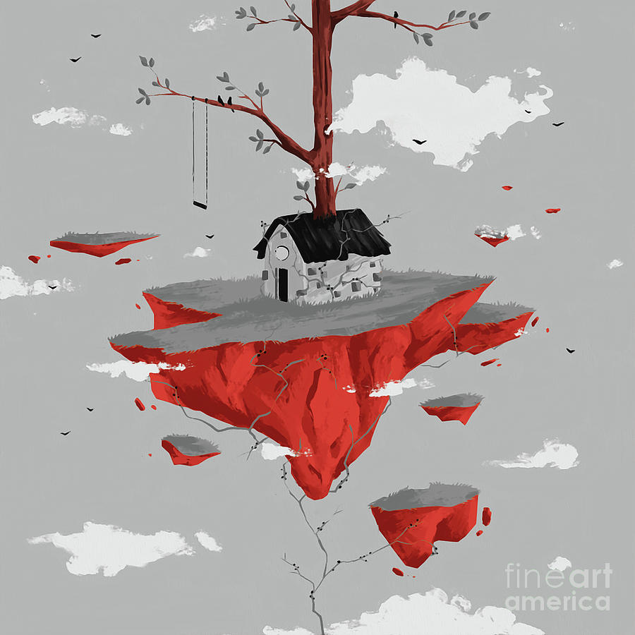 Tree on a house  Painting by Gull G