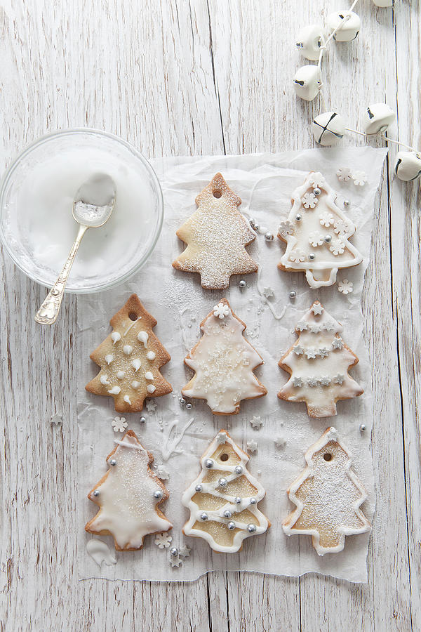 Tree Shaped Edible Christmas Tree Decoration Biscuits Photograph by Stacy Grant
