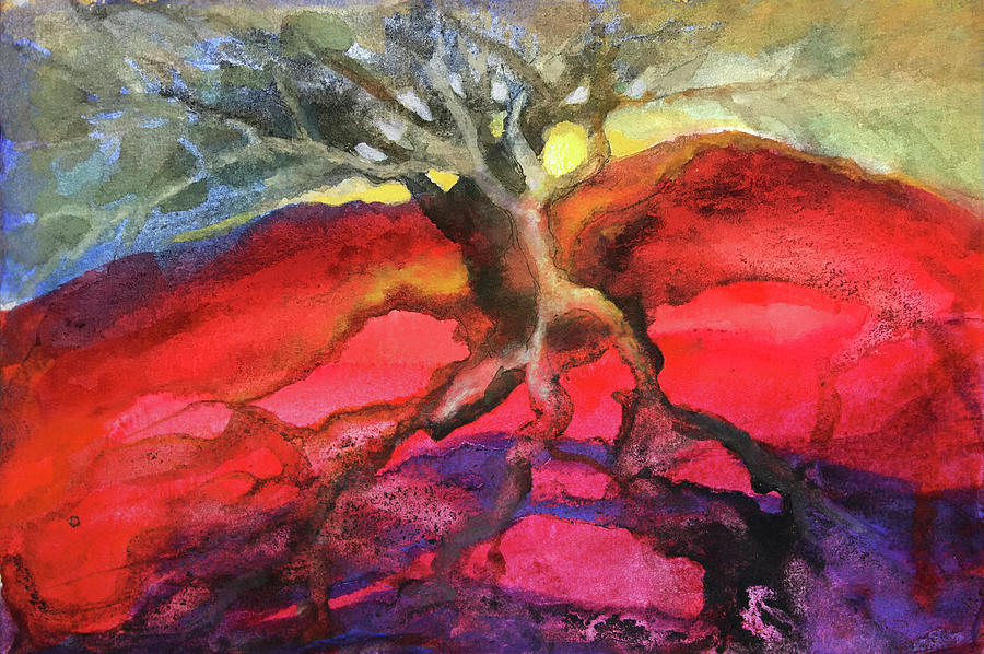Tree Spirit - Heart Painting by Judy Frisk