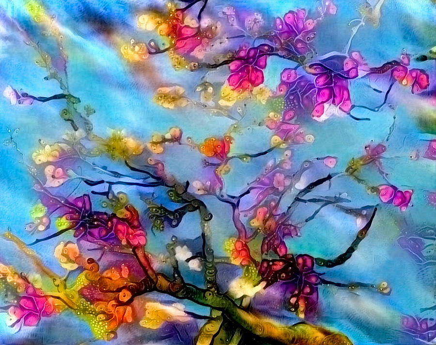 Trees in bloom Painting by Bruce Rolff