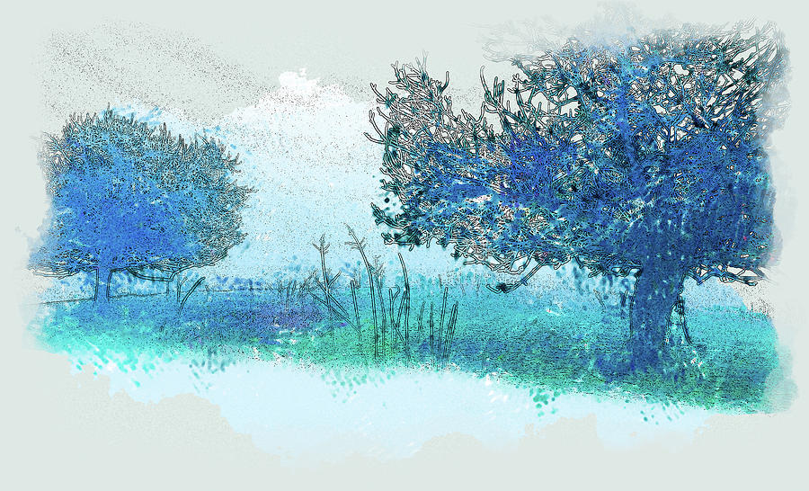 Trees in the Fog Digital Art by Dan Carmichael