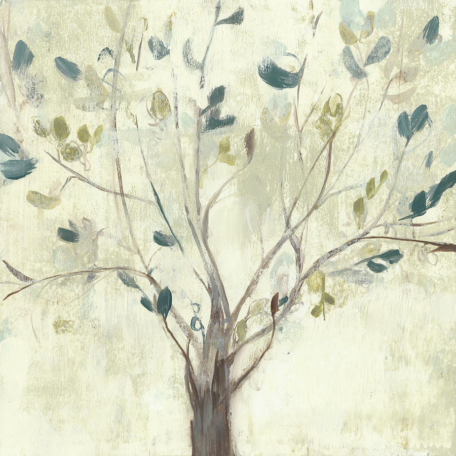 Neutral Painting - Trees Of Blue I by Jennifer Goldberger