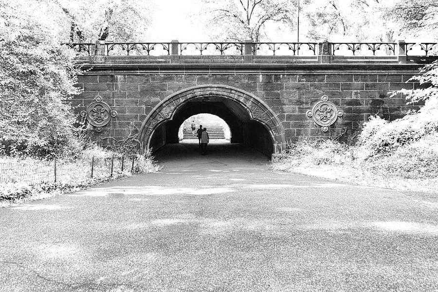 Trefoil Arch Central Park Black and White Photograph by Sharon Popek