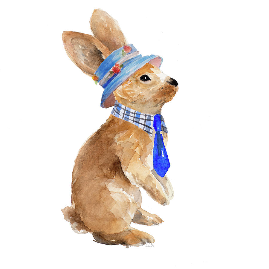 Easter Painting - Trendy Meadow Buddy I (tie) by Lanie Loreth