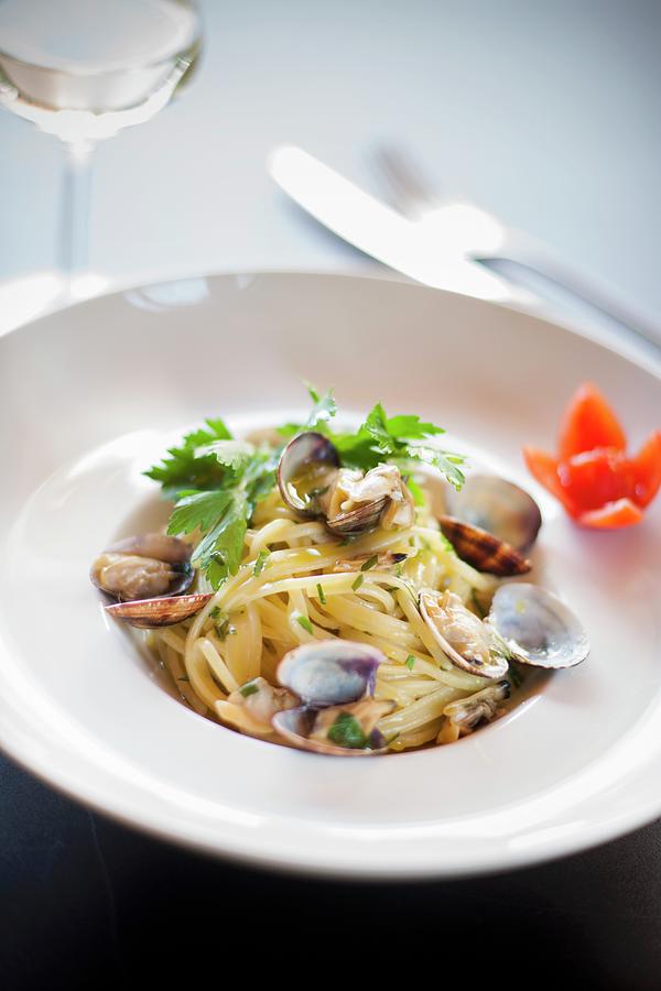 Trenette Con Le Vongole pasta With Clams, Italy Photograph by Imagerie