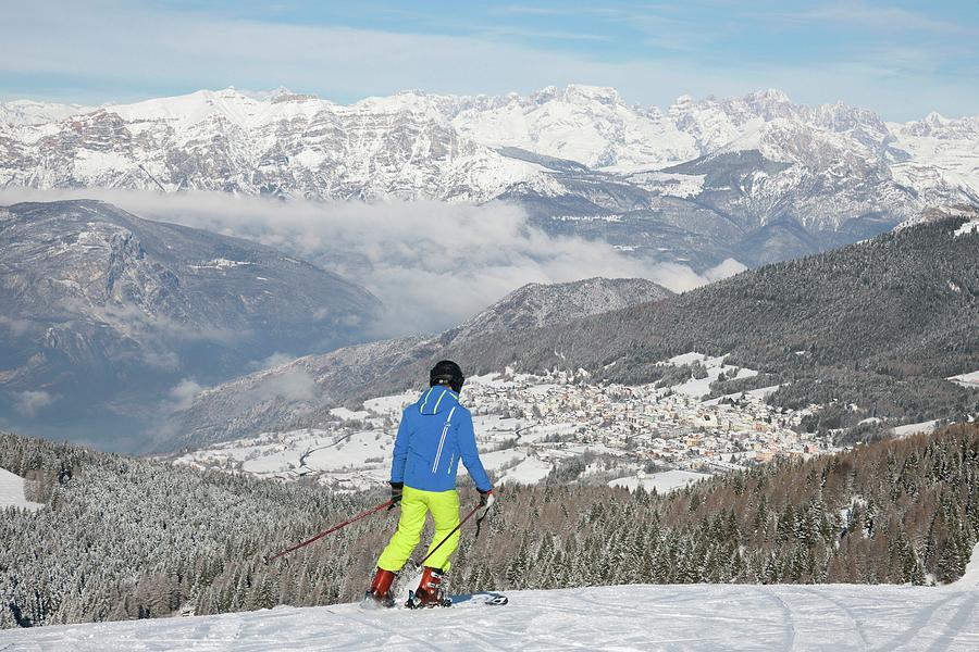 Winter Digital Art - Trentino, Alpe Cimbra, Hiker, Italy by Nicola Angeli