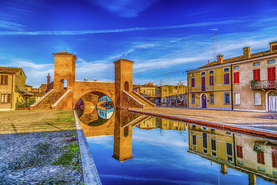 Trepponti bridge in Comacchio, the little Venice Photograph by Vivida Photo PC