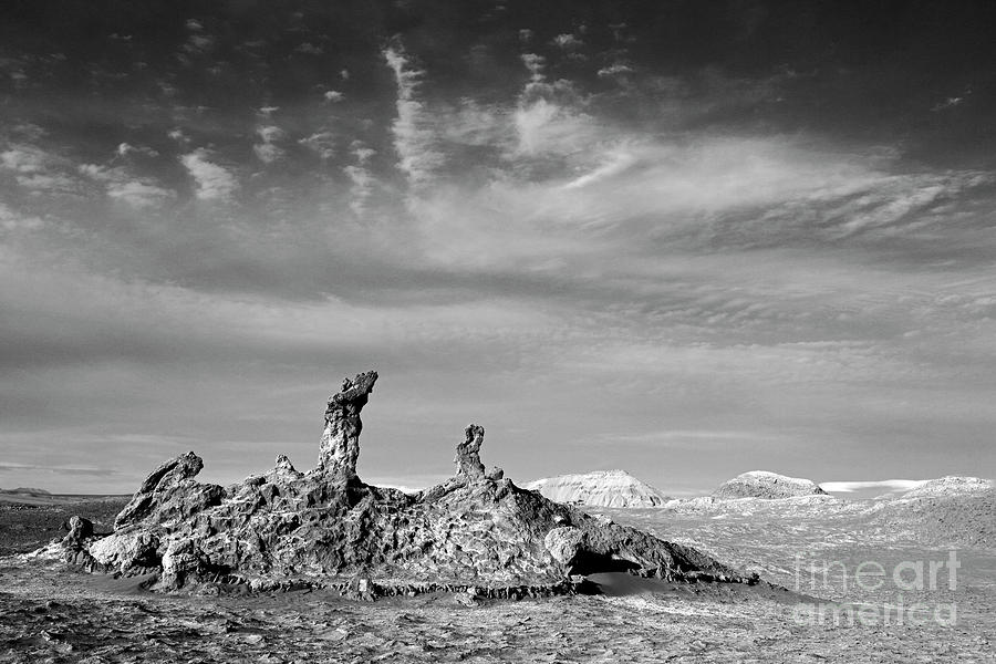 Tres Marias in Monochrome Moon Valley Chile Photograph by James Brunker