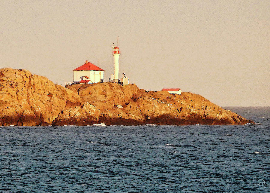 Trial Island Lighthouse at Gloamin Photograph by Gary Olsen-Hasek