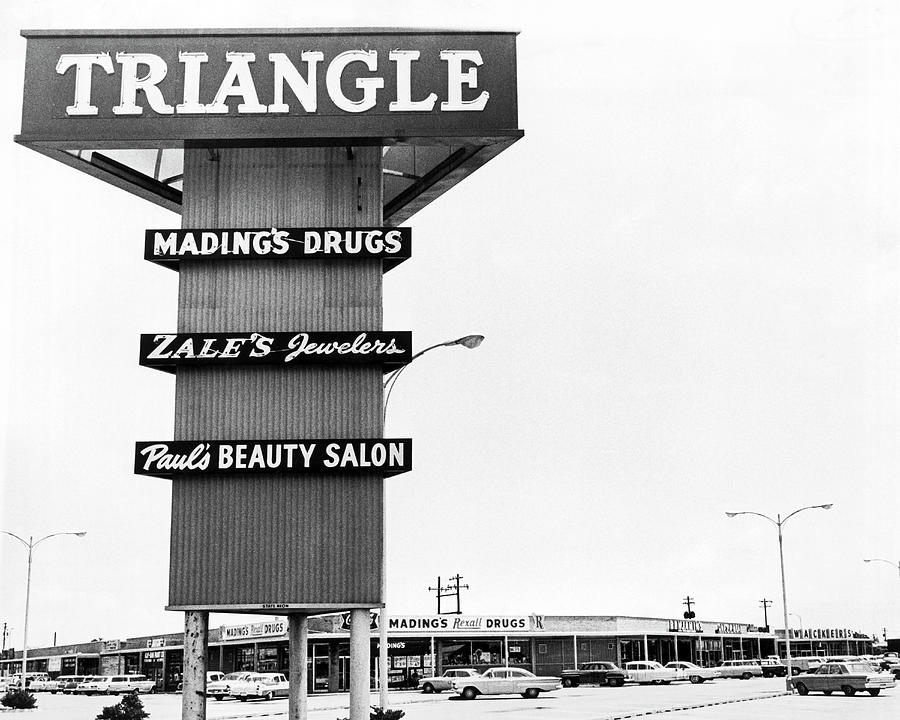 Triangle Shopping Center Photograph by Underwood Archives