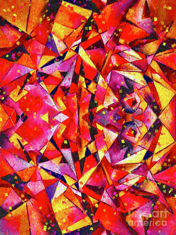 Triangles of Strength Abstract Mixed Media by Lauries Intuitive