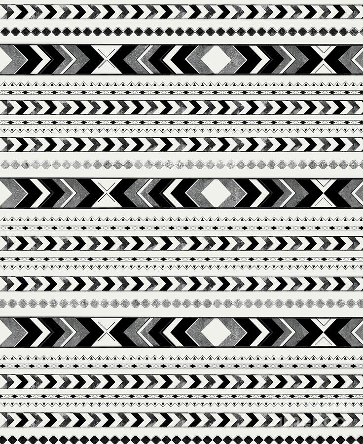 Abstract Digital Art - Tribal Arrow Boho Pattern #2 #aztec #decor #art by Anitas and Bellas Art