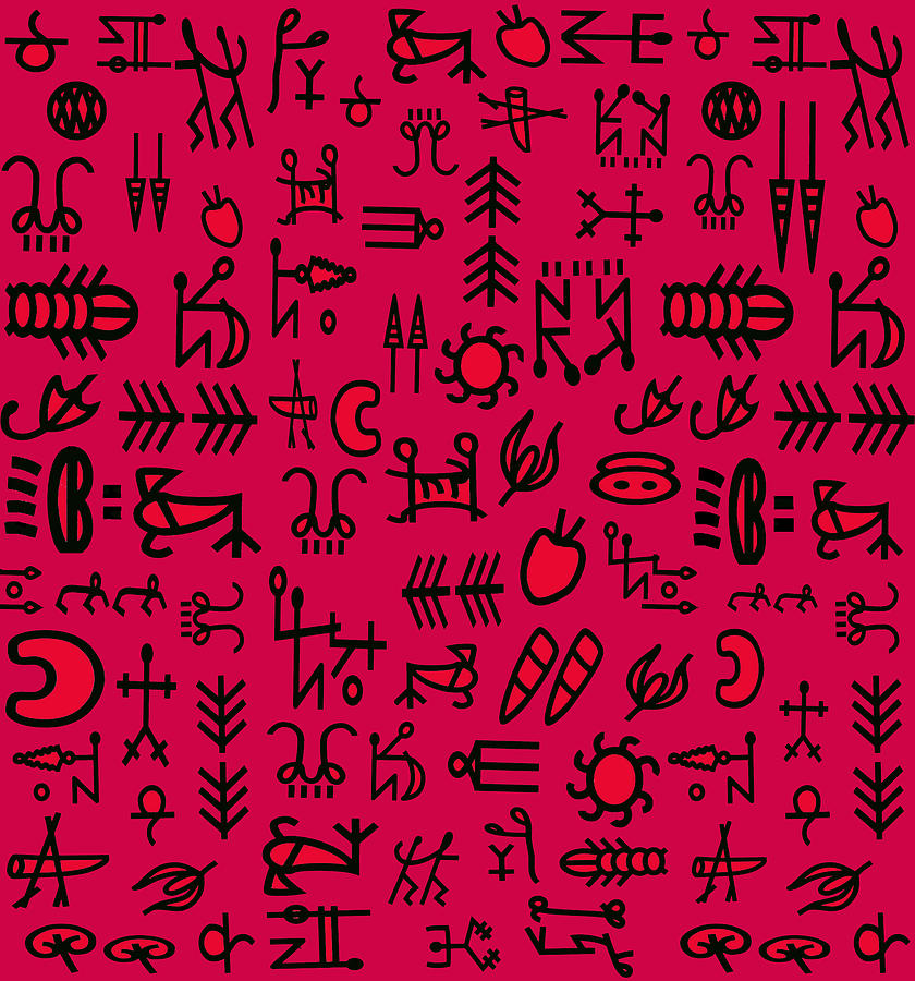 Tribal Symbols - Rose Digital Art by Vagabond Folk Art - Virginia Vivier