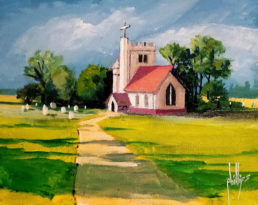 Tribute to a Country Church Painting by James H Phillips | Fine Art America