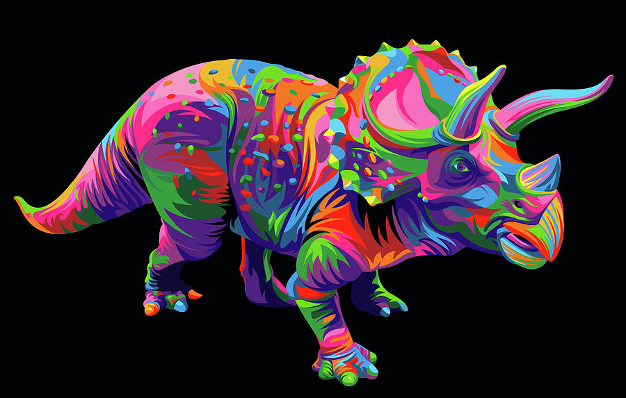 Dinosaur Digital Art - Triceratops by Bob Weer