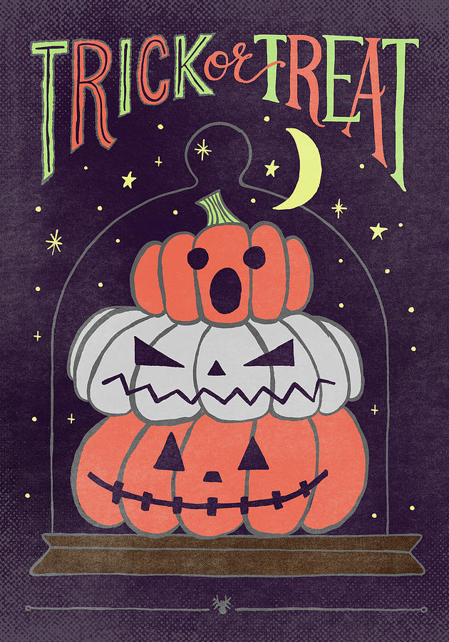 Trick or Treat Halloween Art Painting by Jen Montgomery