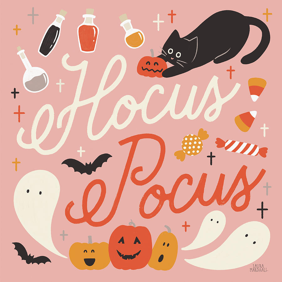 Hocus Pocus Mixed Media - Trick Or Treat IIi by Laura Marshall