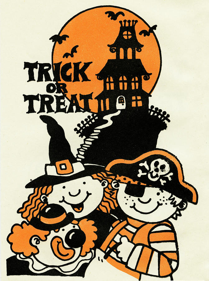 Trick or Treat - Kids in Costume Painting by Unknown