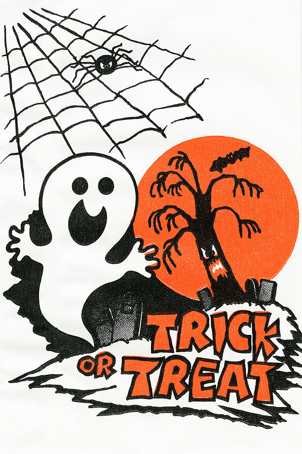 Trick or Treat - Scary Tree Painting by Unknown