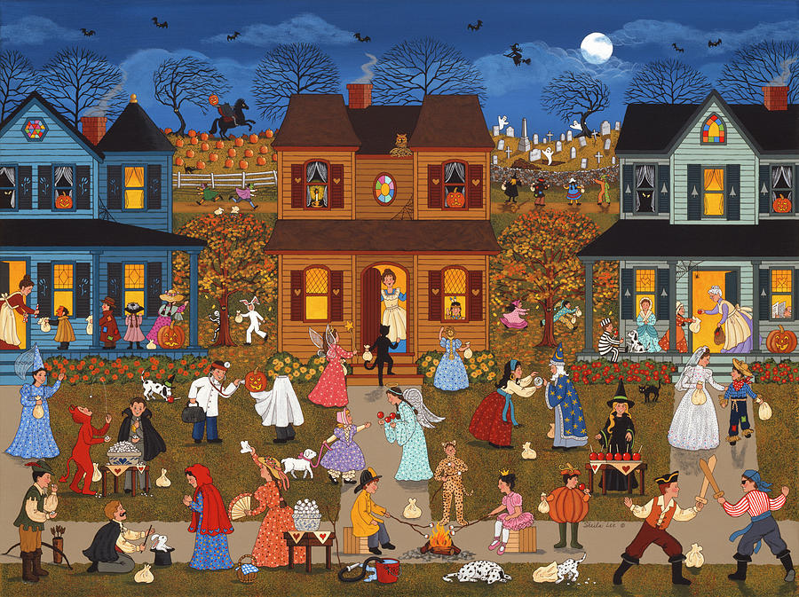Halloween Painting - Trick Or Treat by Sheila Lee
