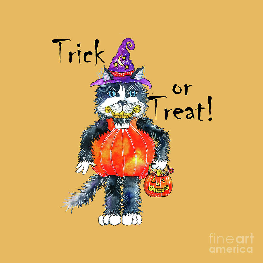 Halloween Painting - Trick or Treat by Shelley Wallace Ylst