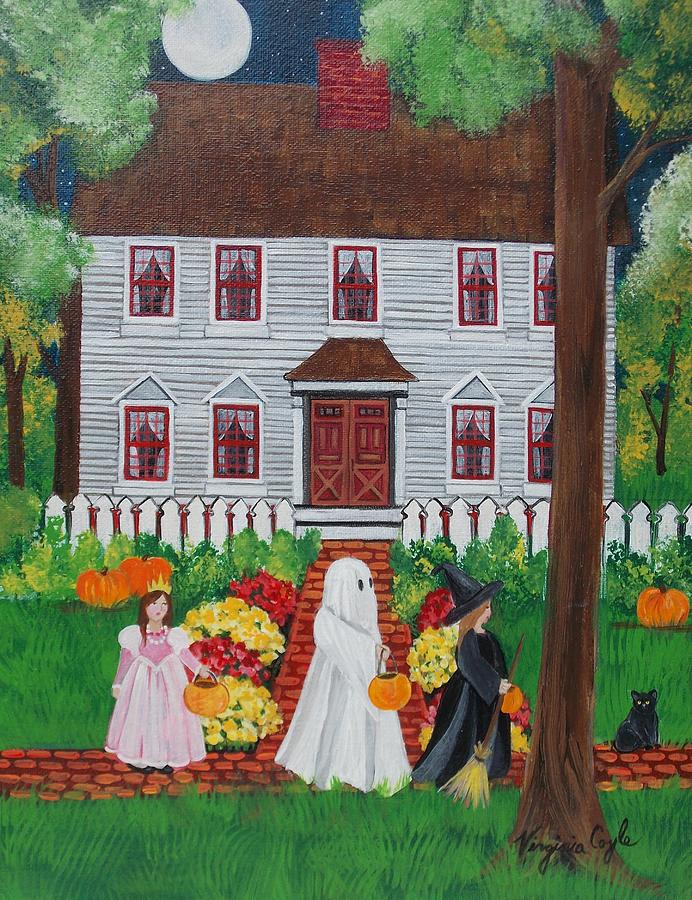 Trick or Treat Painting by Virginia Coyle