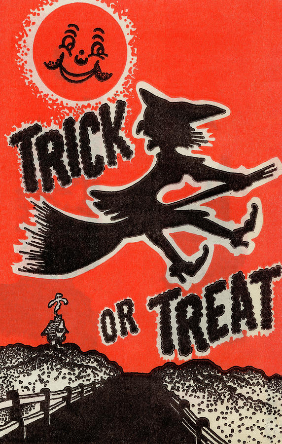 Trick or Treat - Witch by Smiling Moon Painting by Unknown