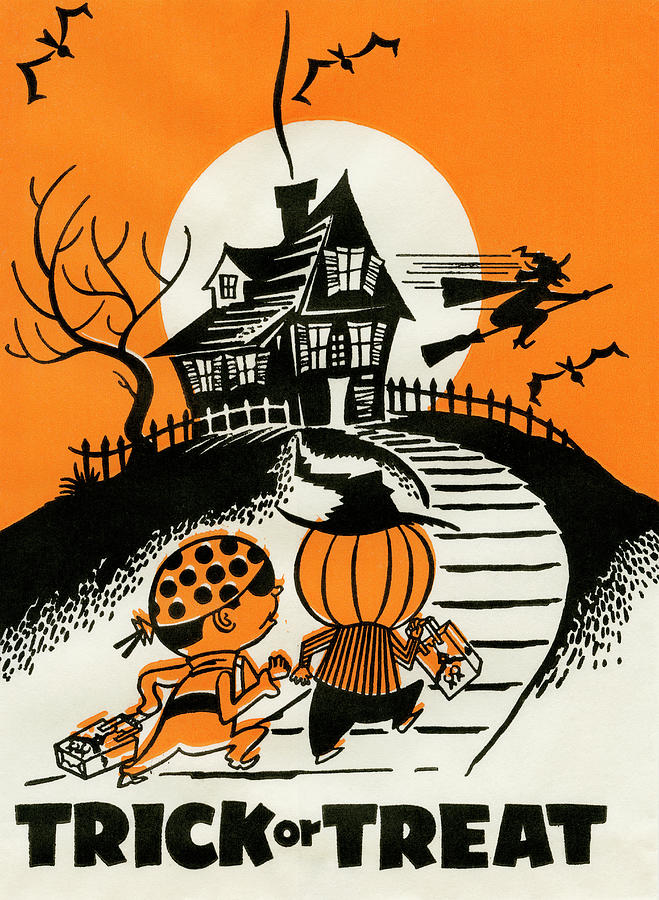 Trick or Treat - Witchs House Painting by Unknown