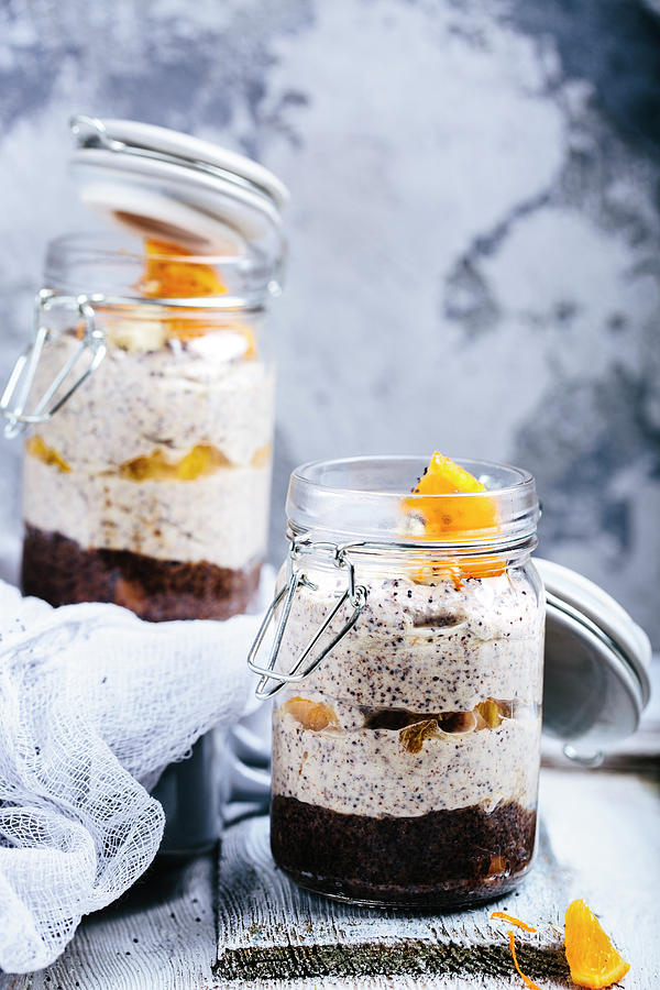 Trifle With Chocolate And Candied Tangerines Photograph by Ananda Swarupini