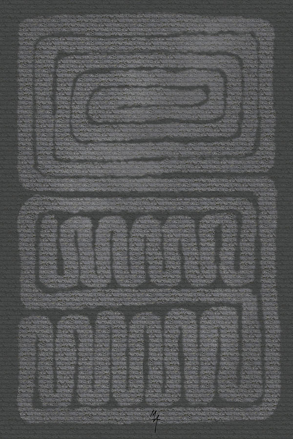 Triform Gray Labyrinth Digital Art by Attila Meszlenyi