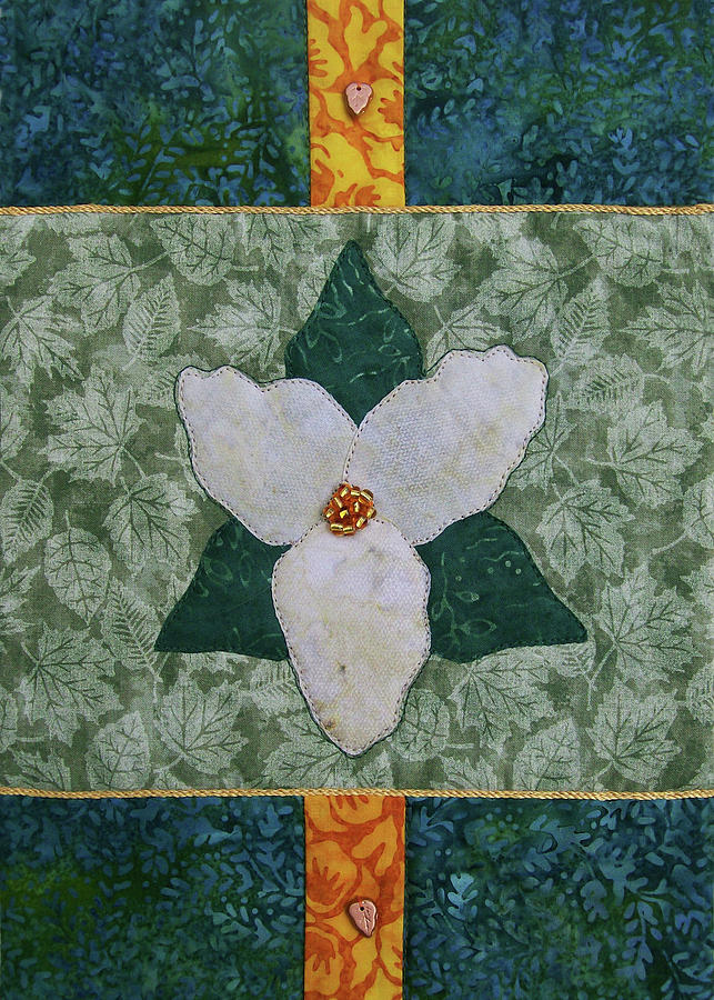 Trillium Tapestry - Textile by Pam Geisel