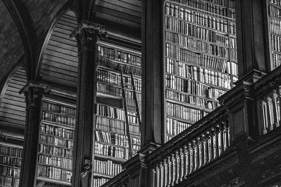 Trinity College Library Black and White  Photograph by John McGraw