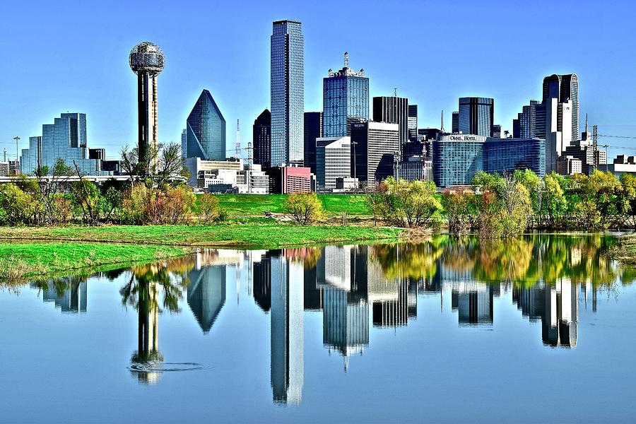 Trinity Park Water Reflects The Big D Photograph by Frozen in Time Fine Art Photography
